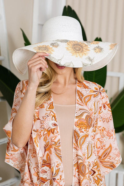 Justin Taylor Sunflower Bow Detail Sunhat 1.01E+14 Multi / One Size