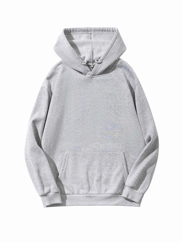 Kangaroo Pocket Drawstring Hoodie SWE210311243LIGRAS S / Light Grey