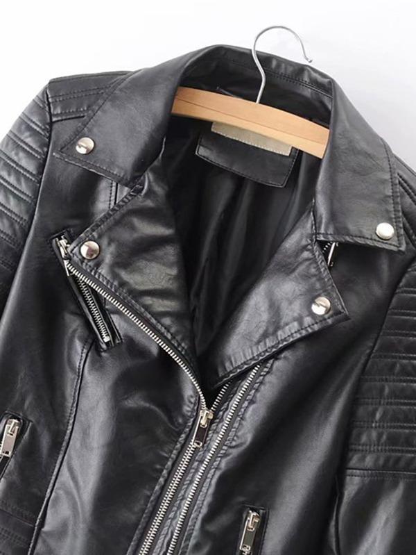 Katy Perry's Picks Faux Leather Biker Jacket JAC210310077BLAS S / Black