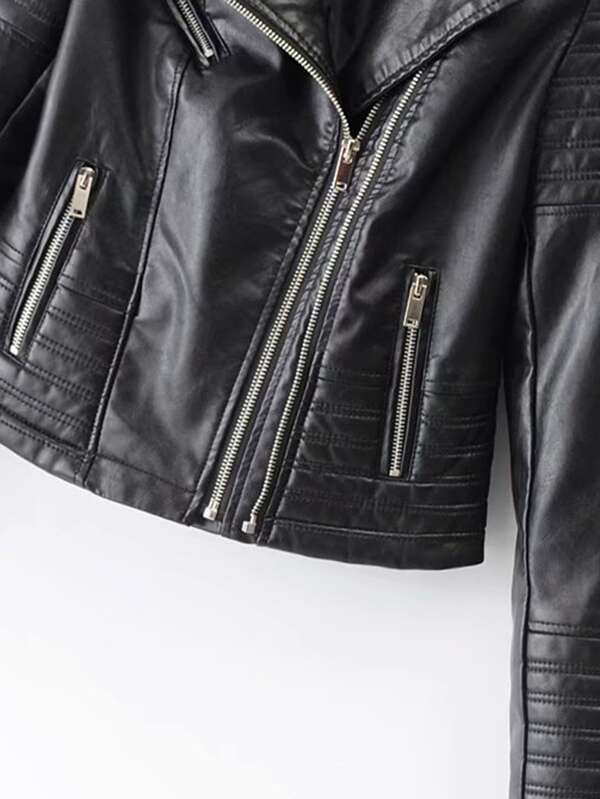 Katy Perry's Picks Faux Leather Biker Jacket for Women