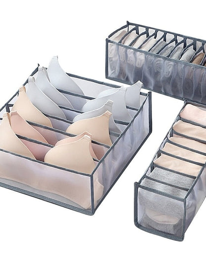 Storage Box 3pcs Folding Divider Storage Drawers For Underwear BRA Socks 6 7 11 Grade Bathroom Storage Containers - LuckyFash™