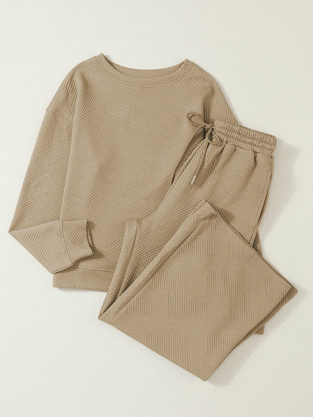 Khaki Cozy Ribbed Lounge Set