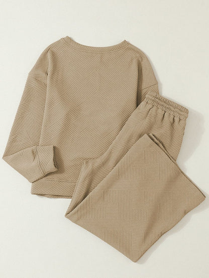 Khaki Cozy Ribbed Lounge Set