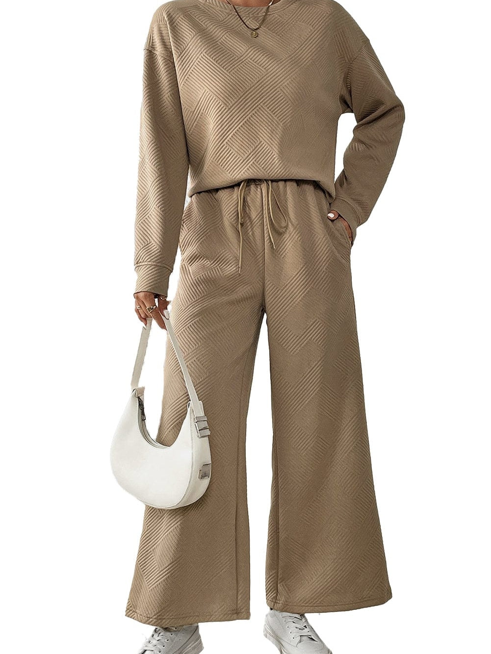 Khaki Cozy Ribbed Lounge Set