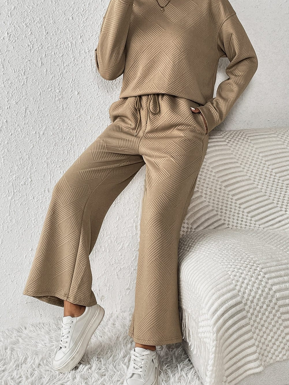 Khaki Cozy Ribbed Lounge Set