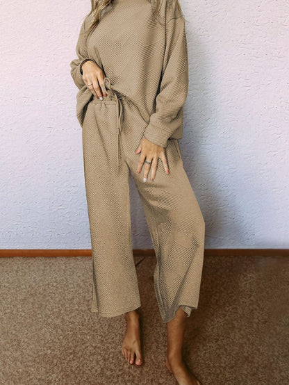 Khaki Cozy Ribbed Lounge Set