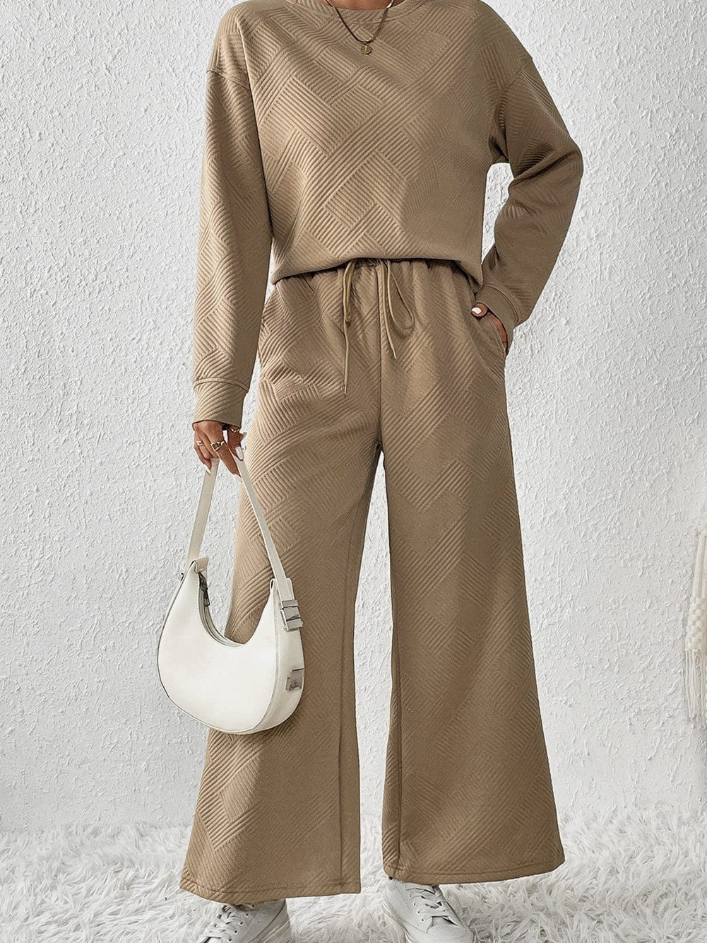 Khaki Cozy Ribbed Lounge Set