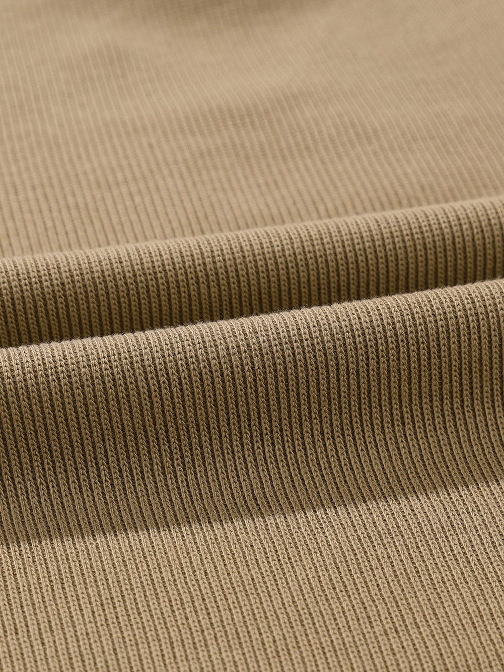 Khaki Ribbed Texture Lounge Set with Exposed Seams