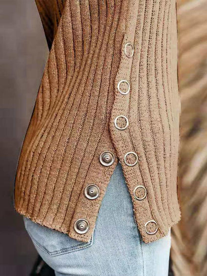 Knit Solid Sleeveless Round Neck Vest