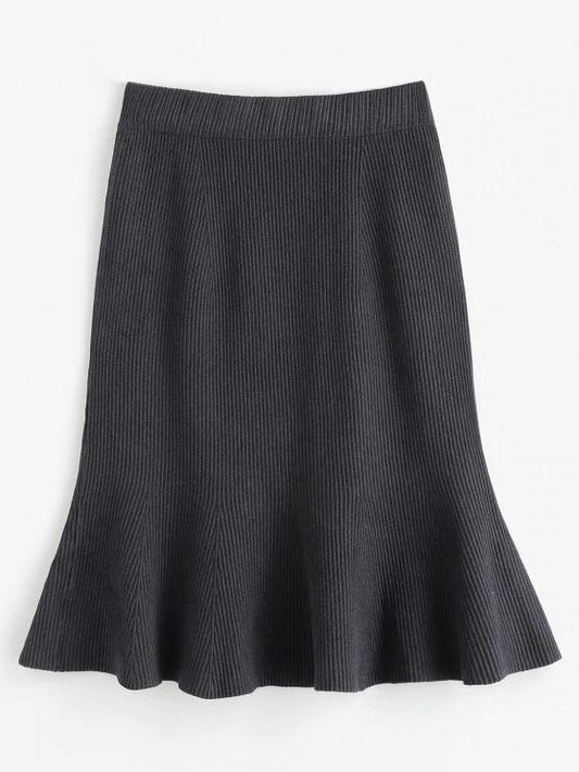 Knitted Midi Mermaid Skirt temp2021509362 One-Size / Black