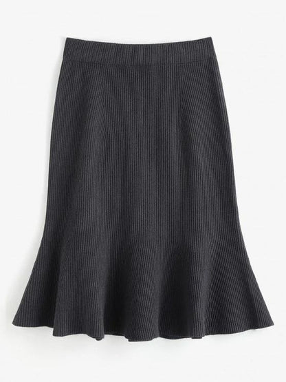 Knitted Midi Mermaid Skirt temp2021509362 One-Size / Black