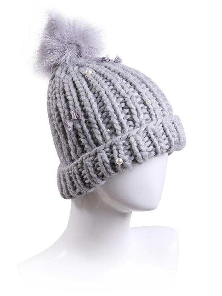Knitted Woolen Hat for Women temp2021694876 Gray / M（56-58m）