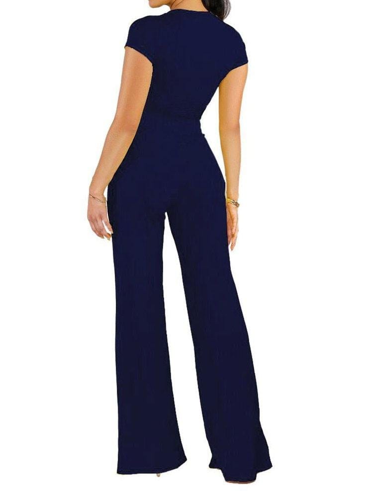 Knot Front Crop Top & Wide Leg Pants Set for Women