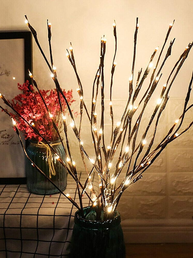 Christmas Decor 75cm Willow Branch 20 LEDs LED Night Light Flexible Warm White White Multi Color Thanksgiving Day Christmas Waterproof Party Decorative AA Batteries Powered - LuckyFash™