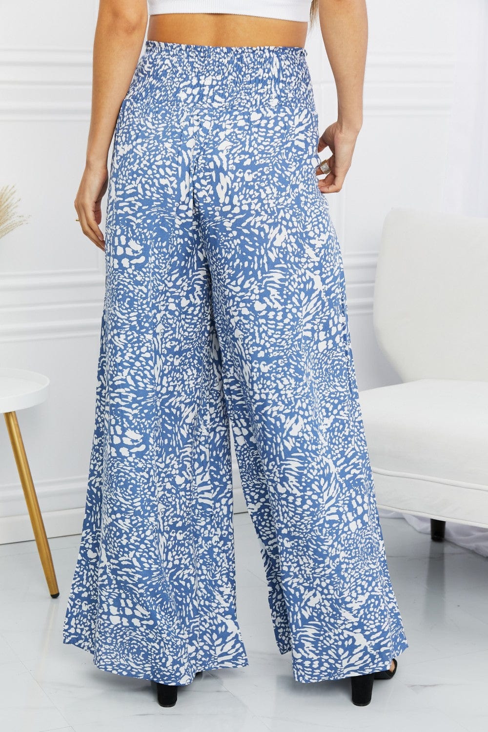 Kori America Full Size Printed Wide-Leg Pants