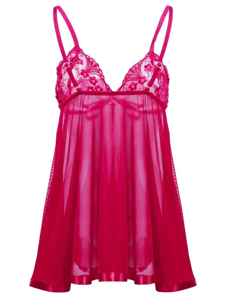 Lace Embroidered Sequin Nightdress Lingerie