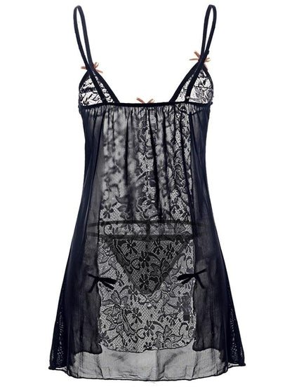 Lace Lingeries Bow Sling Dress