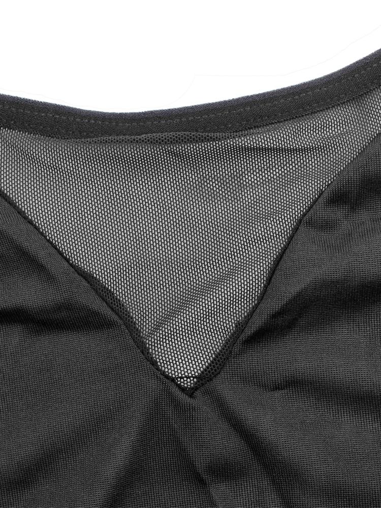 Lace Open-back Slit Suspender Nightdress