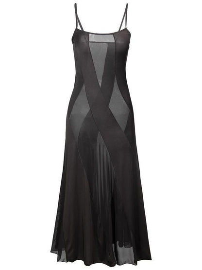 Lace Silky Sling Nightdress LIN210223076BLAS Black sling / S