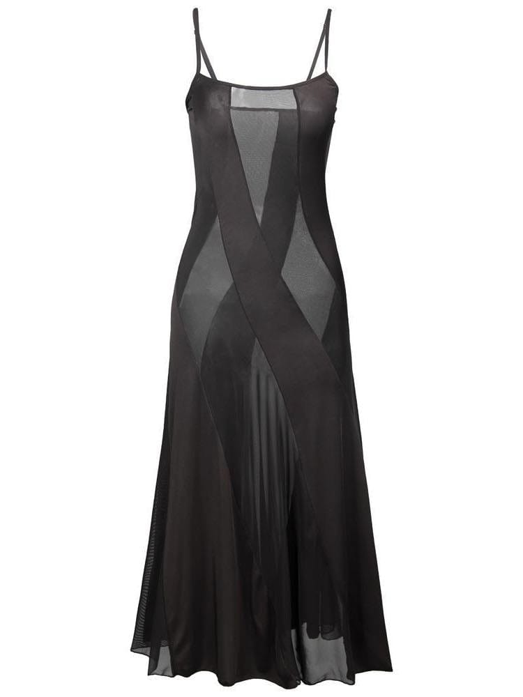 Lace Silky Sling Nightdress for Women LIN210223076BLAS Black sling / S