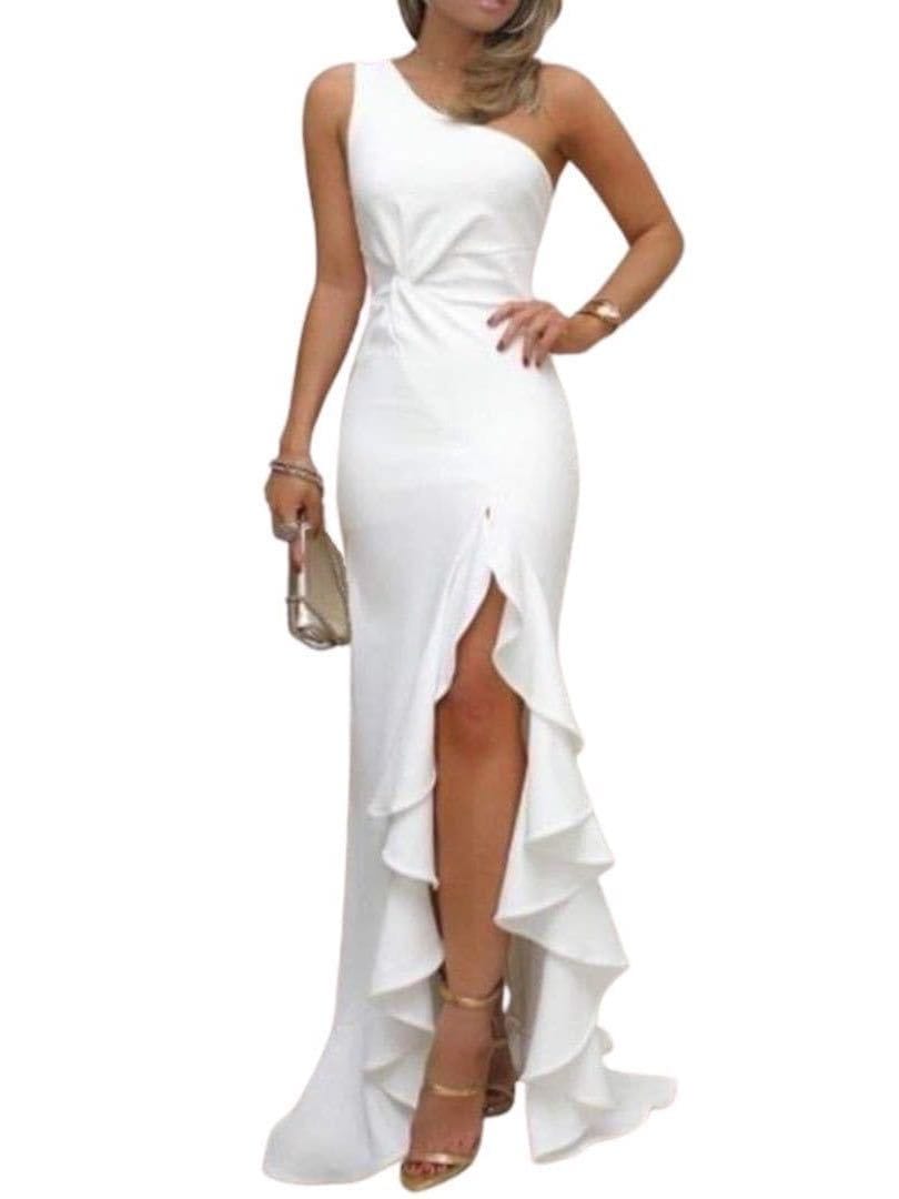 Ladies Off-Shoulder Split Long Dress