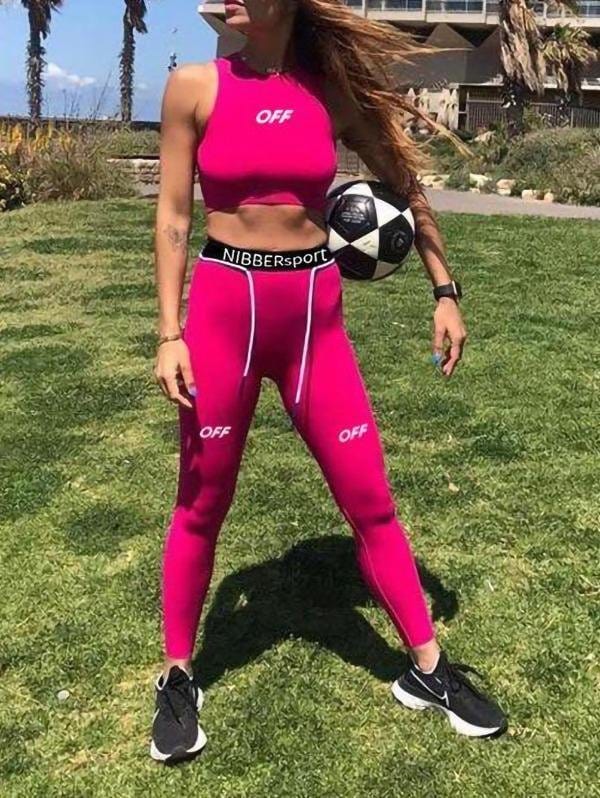 Lady's Tight Printed Sport Suit