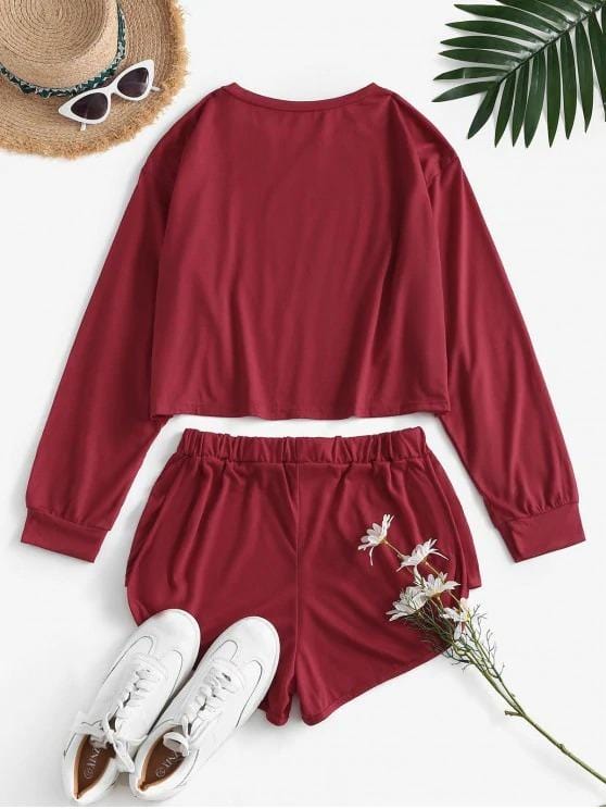 Last Night Graphic Long Sleeve Co Ord Set for Women