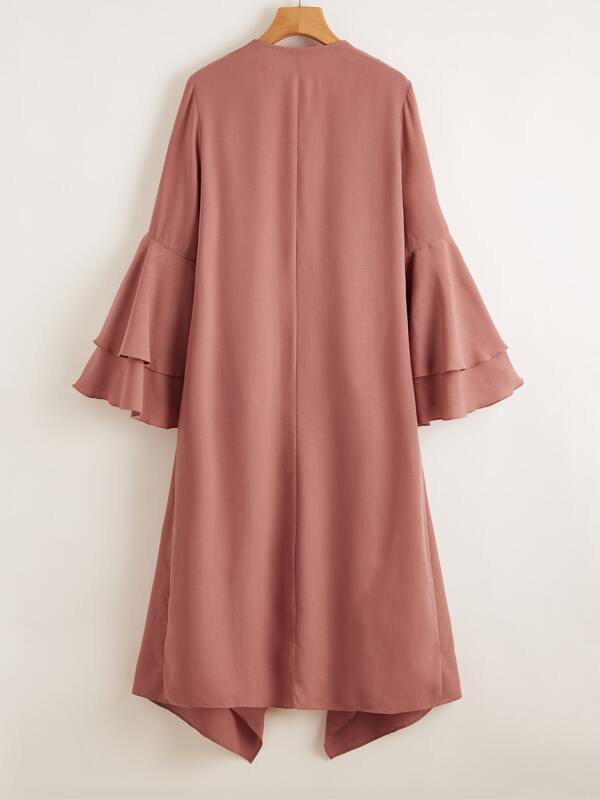 Layered Bell Sleeve Waterfall Collar Coat