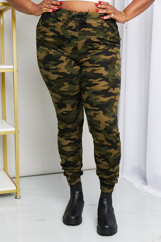 Leggings Depot Full Size Camouflage Drawstring Waist Joggers MS231013005975FS Multi / S