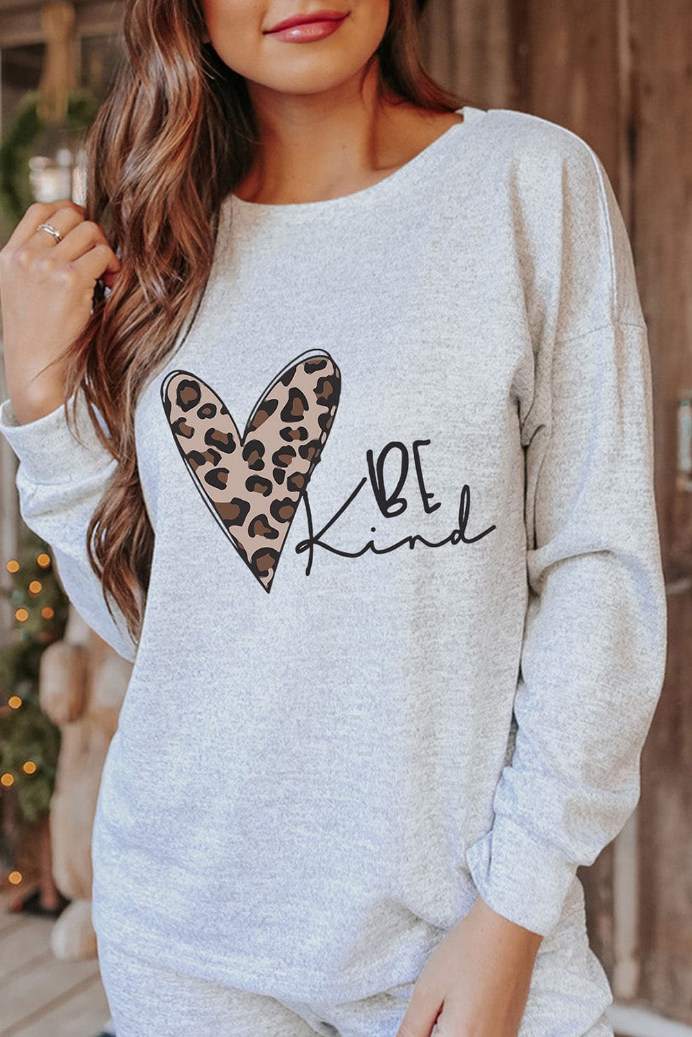 Leopard Heart Graphic Lounge Set for Positive Vibes