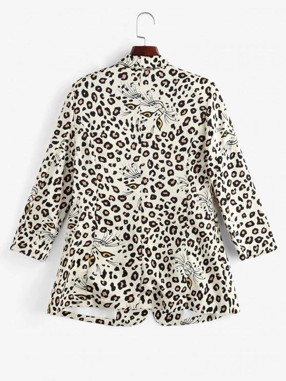 Leopard Padded Shoulder One Button Blazer - LuckyFash™