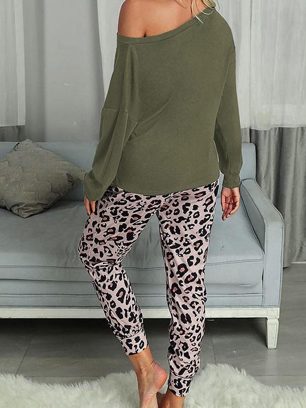 Leopard Print Casual Lace-Up Pants Suit - LuckyFash™