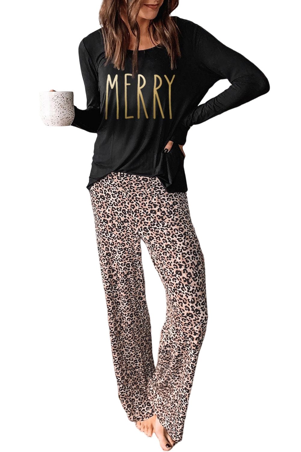 Leopard Print "MERRY" Graphic Lounge Set