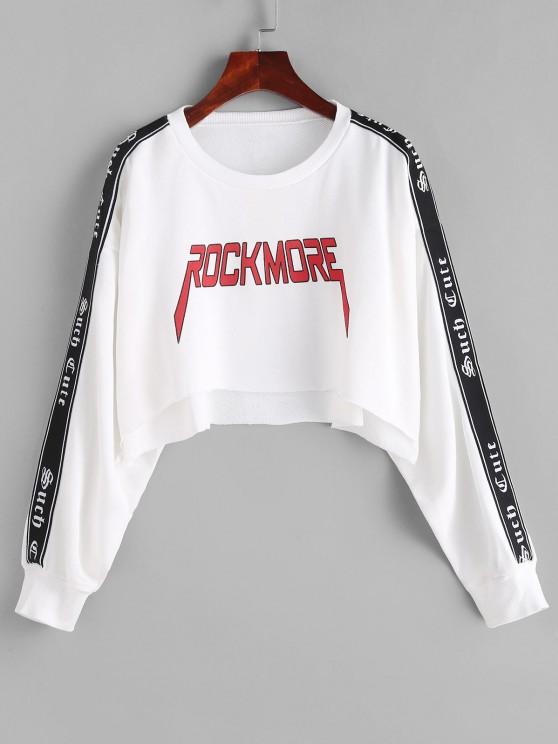 Letter Drop Shoulder High Low Crop Sweatshirt - LuckyFash™