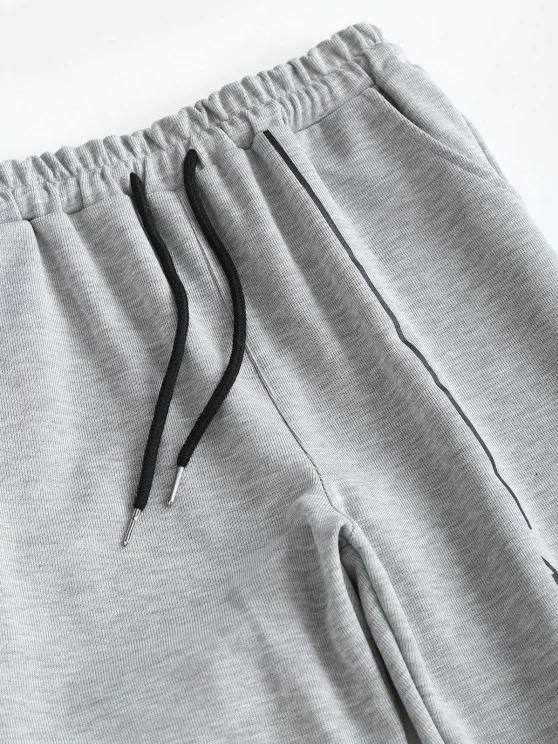 Letter Print Drawstring Ninth Jogger Pants - LuckyFash™