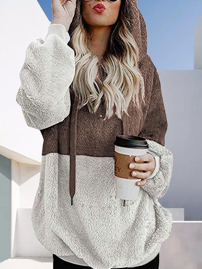 Women's Long Cardigan Fleece Coat With a Hood - LuckyFash™