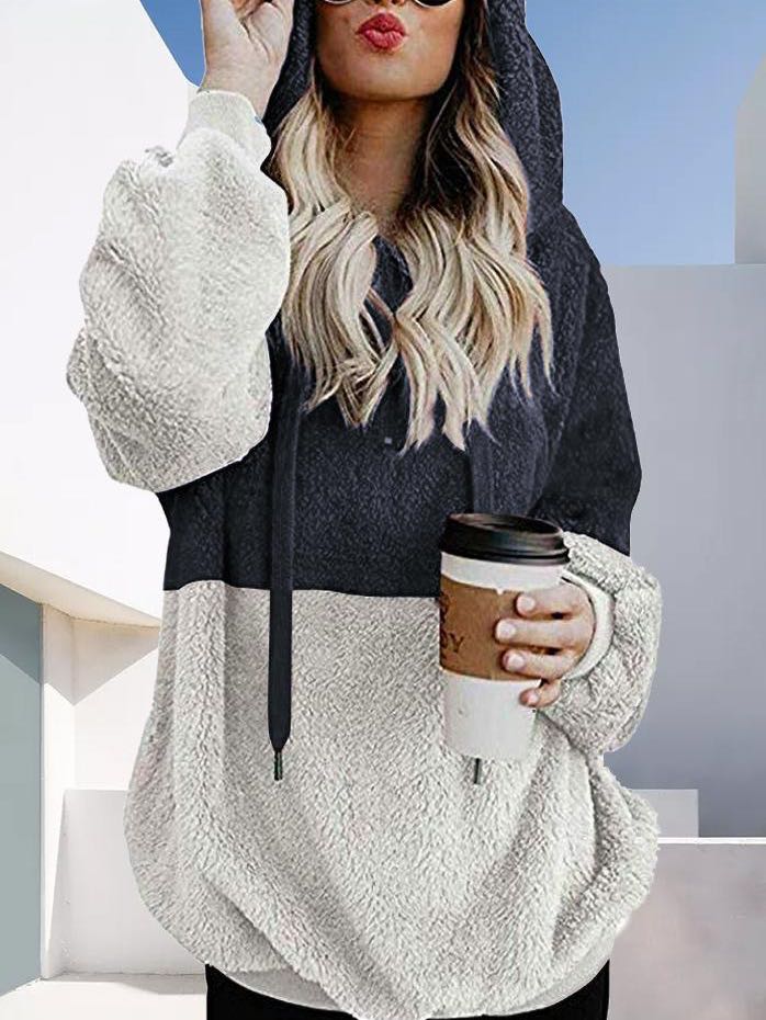 Women's Long Cardigan Fleece Coat With a Hood - LuckyFash™