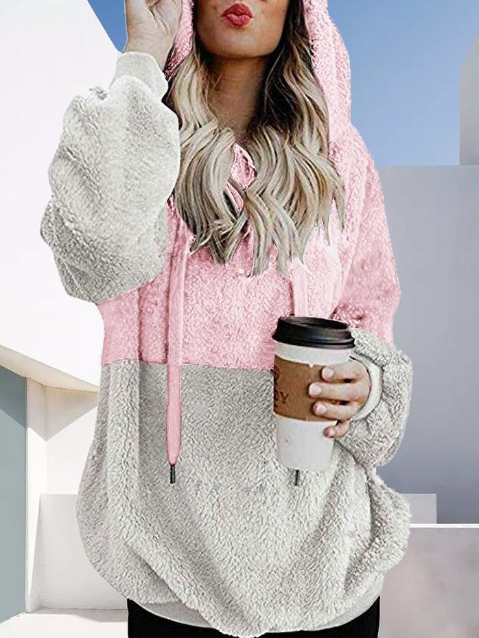 Women's Long Cardigan Fleece Coat With a Hood - LuckyFash™