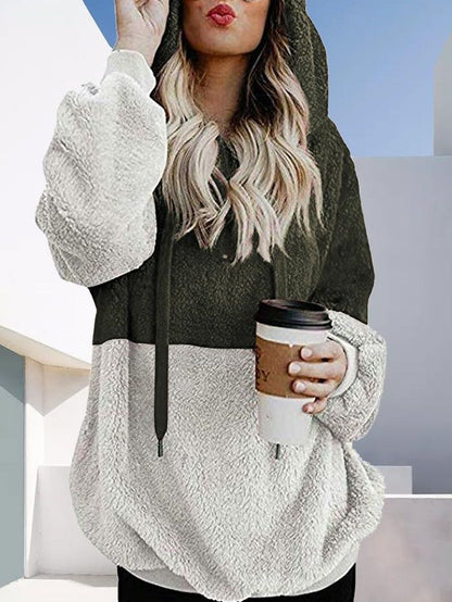 Women's Long Cardigan Fleece Coat With a Hood - LuckyFash™