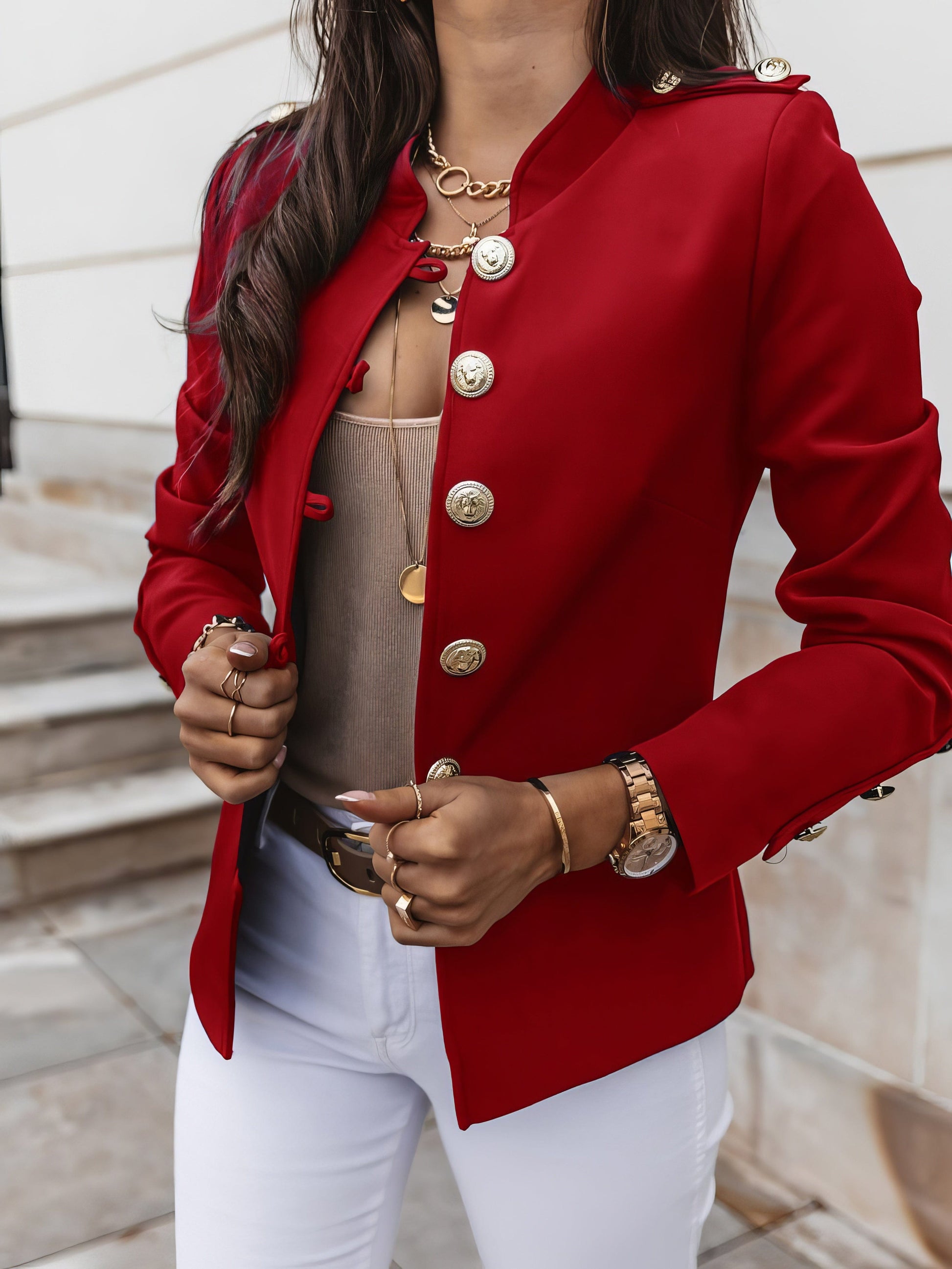 Long Sleeve Slim-Breasted Crop Jacket