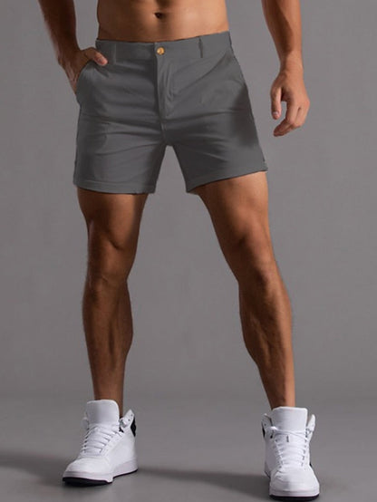 Men's Shorts Chino Shorts Bermuda shorts Work Shorts Pocket Plain Comfort Breathable Short Daily 100% Cotton Stylish Casual Black White Micro-elastic - LuckyFash™