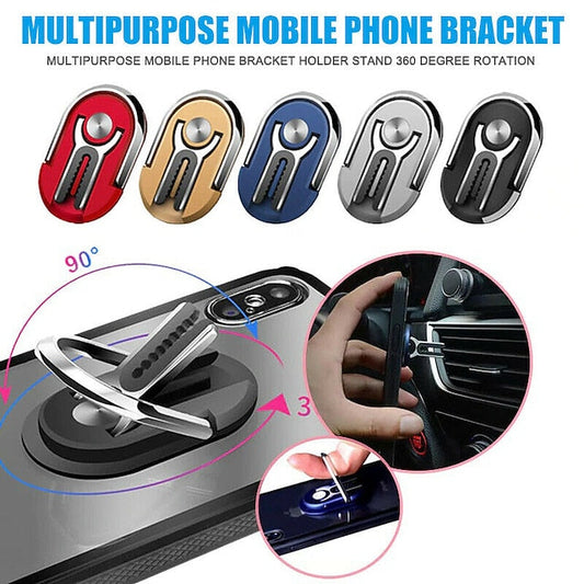 Multipurpose Mobile Phone Holder 360 Degree Car Air Vent Grip Mount Stand Rotation Magnetic Finger Ring Phone Holder Bracket - LuckyFash™