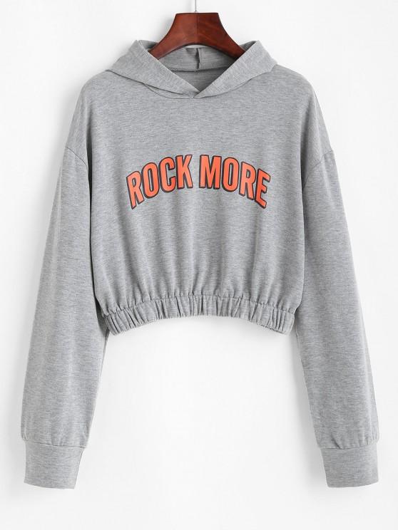 Marled Rock More Graphic Cropped Hoodie - LuckyFash™