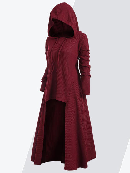 MsDressly Maxi Dresses Night Knight Pullover Hooded Coat Dress 01216DRE167SRED