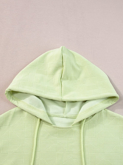 Meadow Mist Green Textured Hoodie and Shorts Co-ord Set