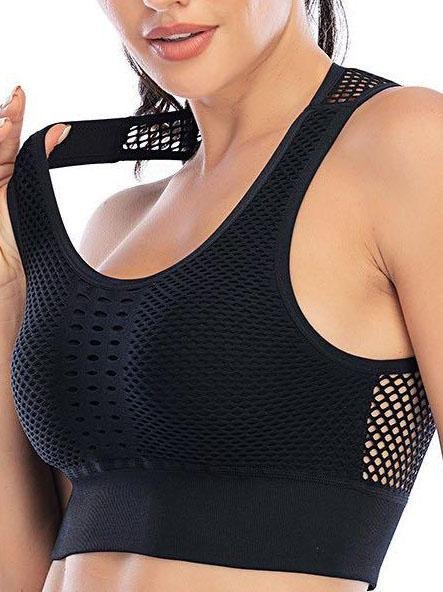 Medium Support Hollow Out Back Sports Bra for Women