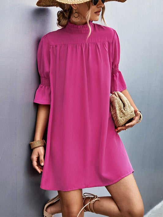MsDressly Mini Dresses Loose Casual Solid Color  With Stand Collar Stylish Mini Dress DRE2305190218DPIS