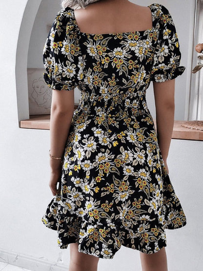 MsDressly Mini Dresses New Sweet Casual Ruffle Short-Sleeved Mini Dress