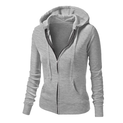 Women's Casual Jacket Hoodie Jacket Warm Pocket Zipper Hoodie Casual Solid Color Regular Fit Outerwear Long Sleeve Fall Spring Black Blue Pink Daily Going out M L XL