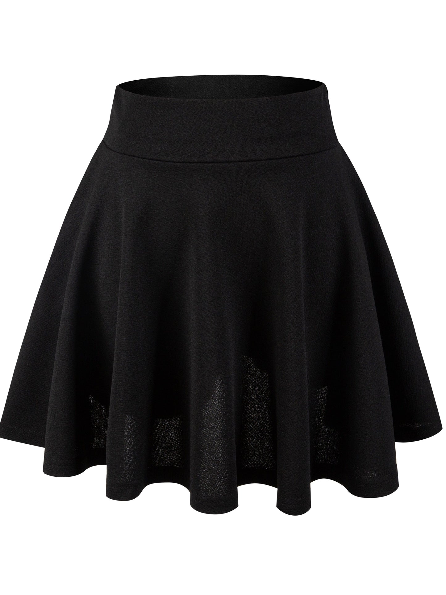 Casual Solid High Waist Pleated Skater Skirt Mini Dress DRE231012137BLAXS(2) Black / XS(2)
